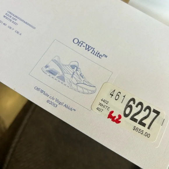 Off white runner sneakers kick off sz 40 eur like new